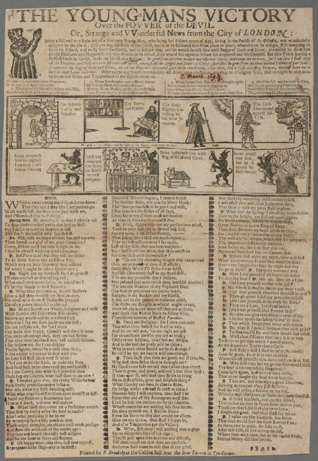 Eine Zeitung mit fettgedrucktem Text und Illustrationen, die den Sieg eines jungen Mannes zeigen, mit detaillierten Bildern von entschlossenen jungen Männern.