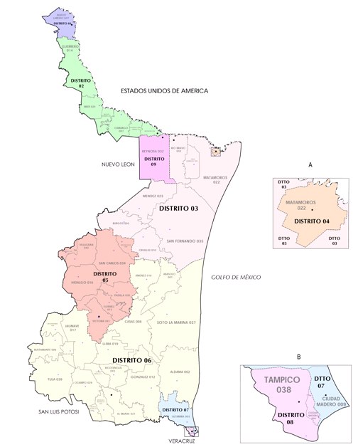 Politische Karte von Mexiko mit farbigen Provinzen und beschrifteten Hauptstädten auf einem weißen Hintergrund.