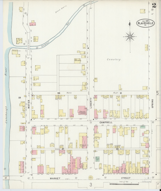 Alte Karte von Sacramento, Kalifornien aus den frühen 1900er Jahren, die Straßen, Gebäude und Sehenswürdigkeiten zeigt.