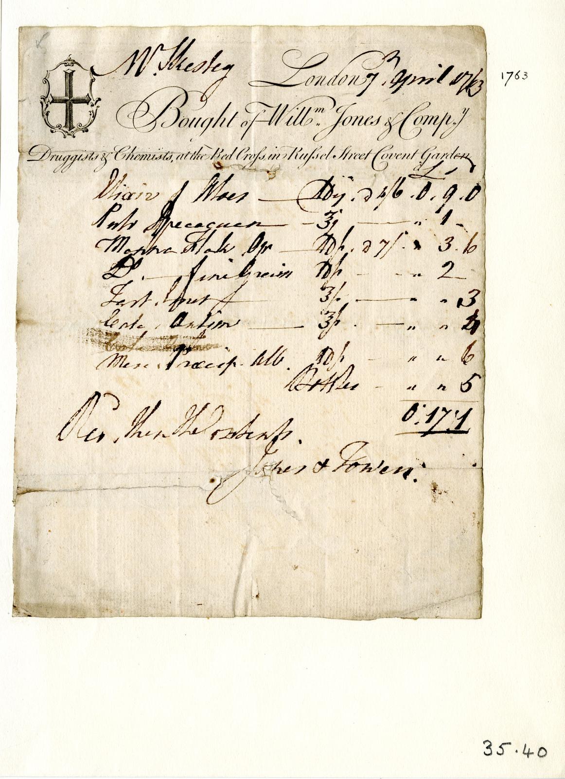 Altes, gelbliches juristisches Dokumententwurf mit sauberer Handschrift, der den Vertrag von William Jones zum Verkauf von Testaments und Eigentum detailliert.