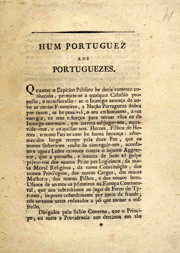 Altes Buchcover mit Schwarz-Weiß-Porträt eines Mannes und Text 'Hum Portuguesa aos Portugueses'.