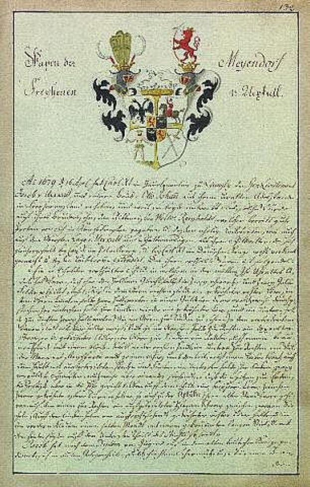 Altes Dokument mit einem Wappen, das Text und ein königliches Familienlogo enthält und von dem König von Sachsen unterzeichnet wurde.