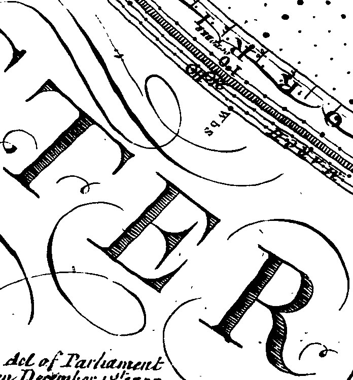 Schwarze und weiße Illustration des Buchstabens 'R' als erste Seite eines Gesetzesentwurfs mit fetter schwarzer Schrift und einem dekorativen Rahmen auf leicht zerknittertem Papier.