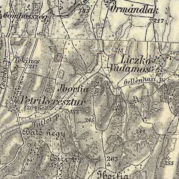 Alte topografische Karte von Ljubljana, Slowenien, mit detailliertem Text und Übersichtsbereich.